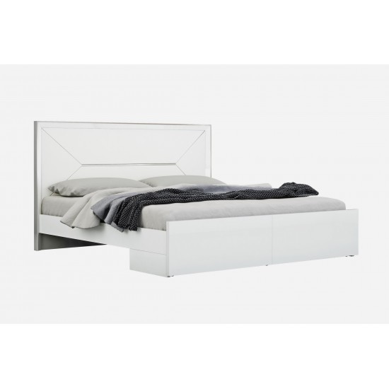 Navi Bed Queen, high gloss white