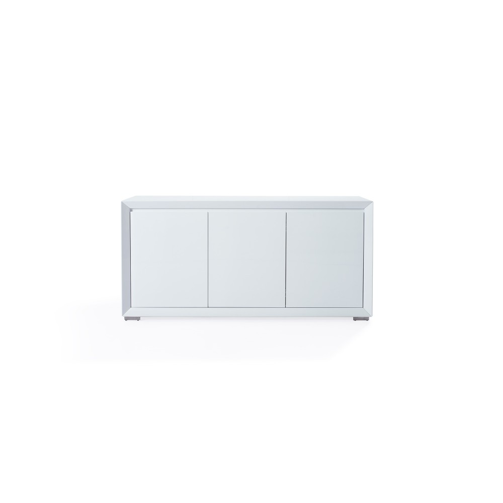 Norbury Buffet High White Gloss, Glass shelves