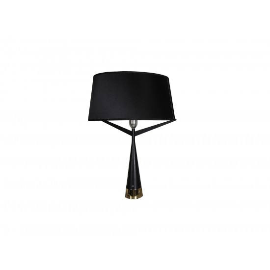 Paris Table Lamp Black Carbon Steel Base and Fabric Shade