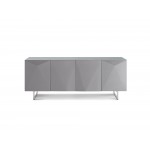 Paul Buffet, pure tempered gray glass top, high gloss gray