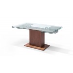 Pilastro Extendable Dining Table tempered clear glass top