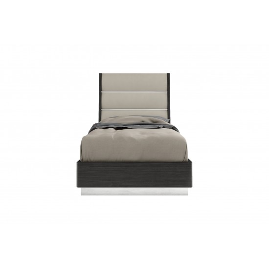 Pino Bed Twin, High Gloss Dark Grey Angley