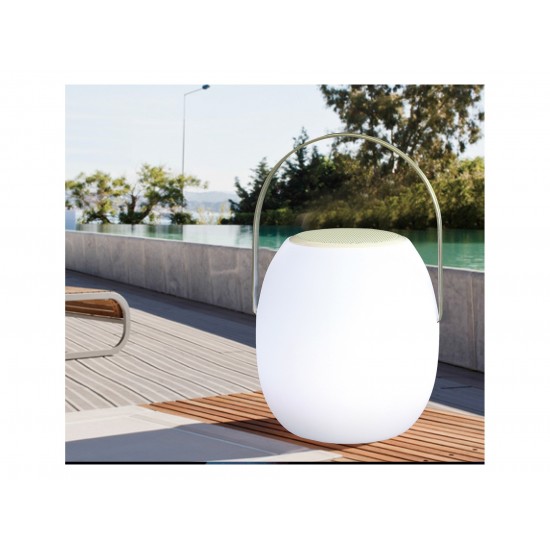 Power LED portable speaker White PE plastic and bluetooth speaker