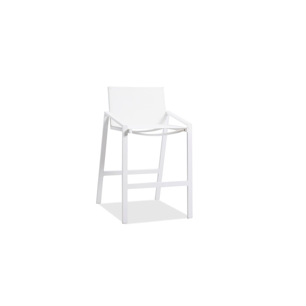 Rio Indoor/Outdoor Aluminum Textyline bar chair matte white color