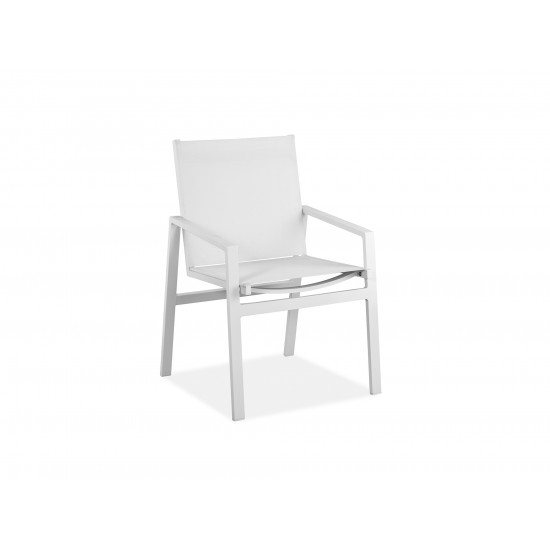 Rio Indoor/Outdoor Dining Armchair Aluminium matte white