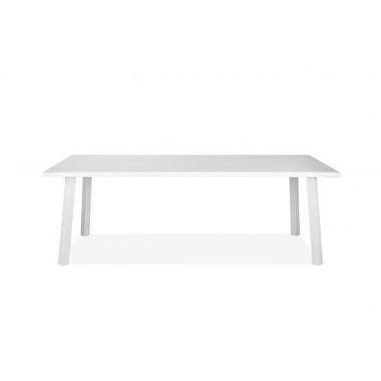 Rio Indoor/Outdoor Rectangle Aluminum Dining Table matte white