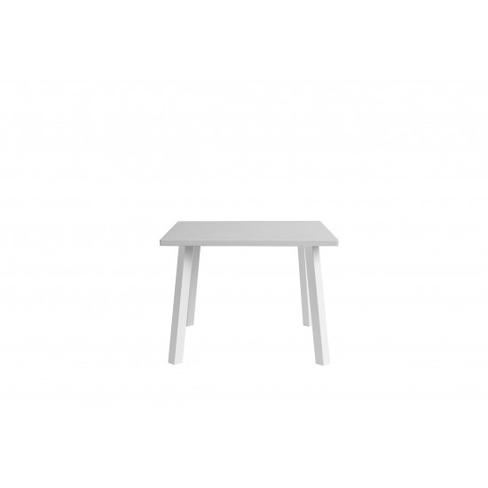 Rio Indoor/Outdoor Square Aluminum Dining Table matte white