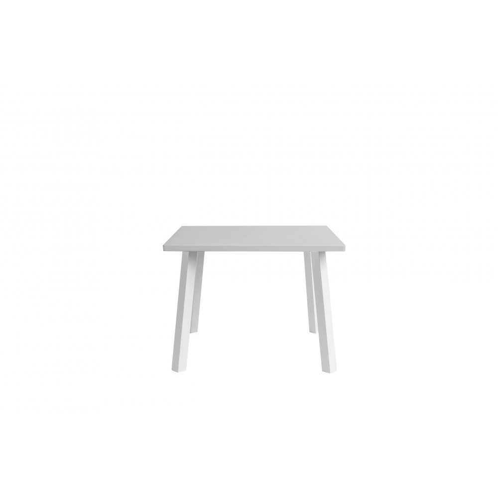 Rio Indoor/Outdoor Square Aluminum Dining Table matte white