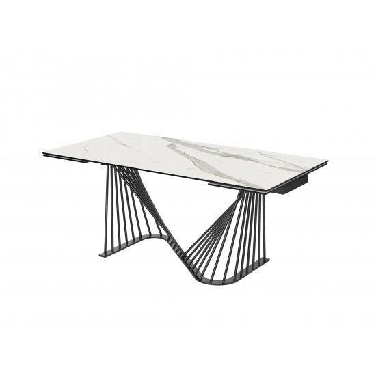 Roma Extendable Dining table, White Ceramic Top