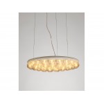 Ruby Pendant Lamp in white metal and glass bulbs