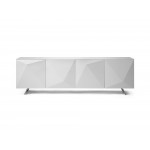 Samantha Buffet, Crystal pure tempered white glass top