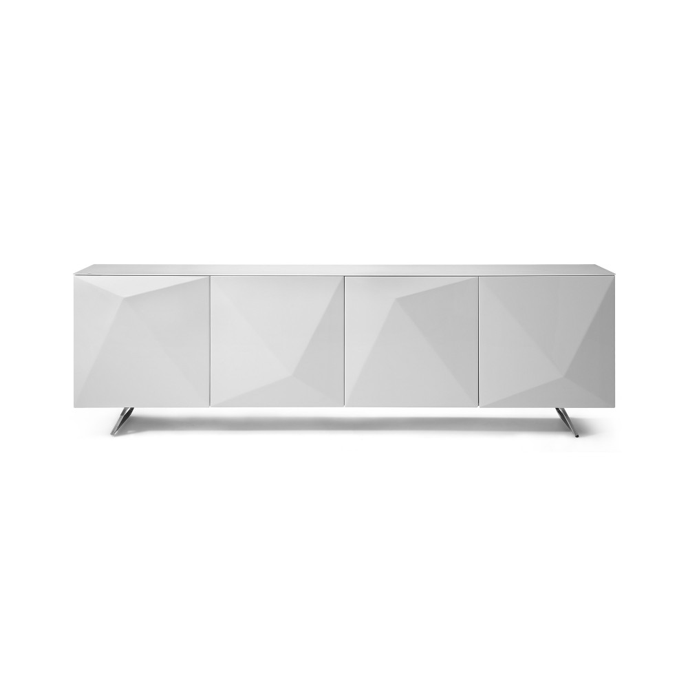 Samantha Buffet, Crystal pure tempered white glass top
