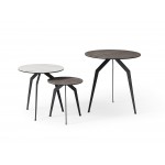 Santiago Side Table, glass + Ceramic top