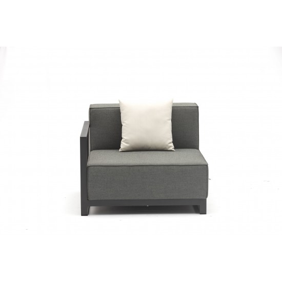 Sensation Indoor/Outdoor Modular Chair Left Arm Gray Acrylic Fabric