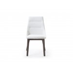 Siena Dining Chair White Faux Leather Solid Wood Legs