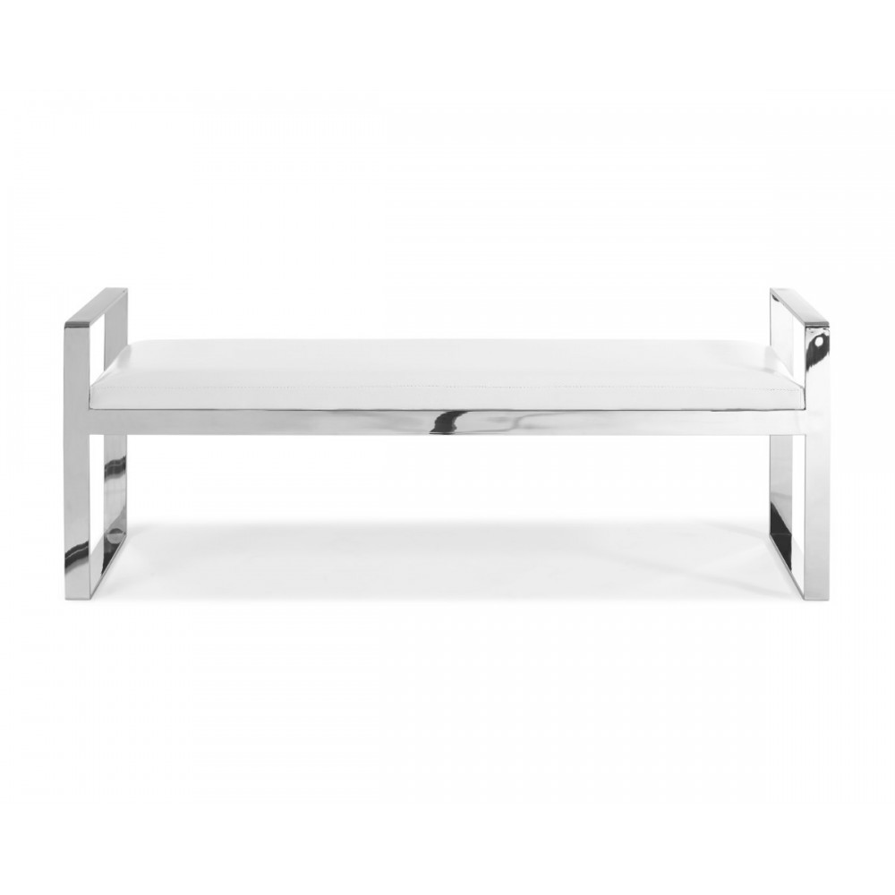 Sorrento Bench white faux leather