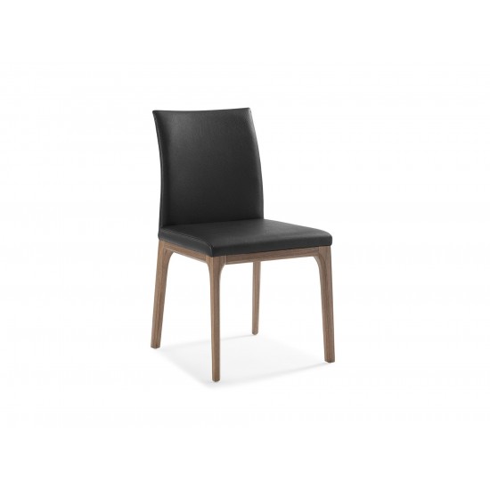 Stella Dining Chair Black faux leather solid wood