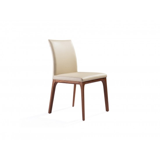 Stella Dining Chair taupe faux leather solid wood