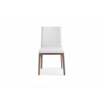 Stella Dining Chair White faux leather solid wood