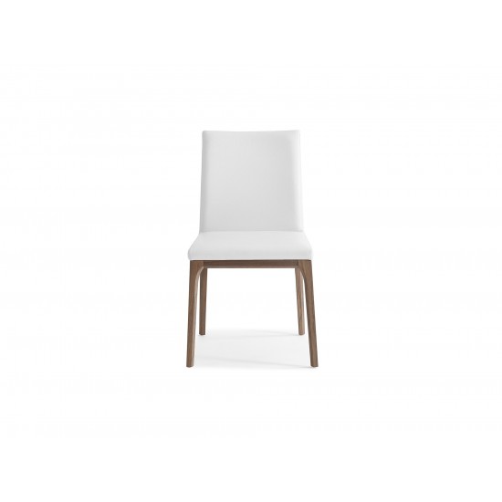 Stella Dining Chair White faux leather solid wood