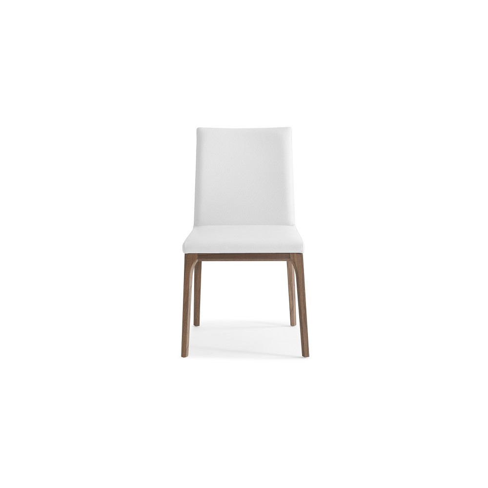 Stella Dining Chair White faux leather solid wood