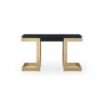 Sumo Console, glass top, Connector in black, Polished gold