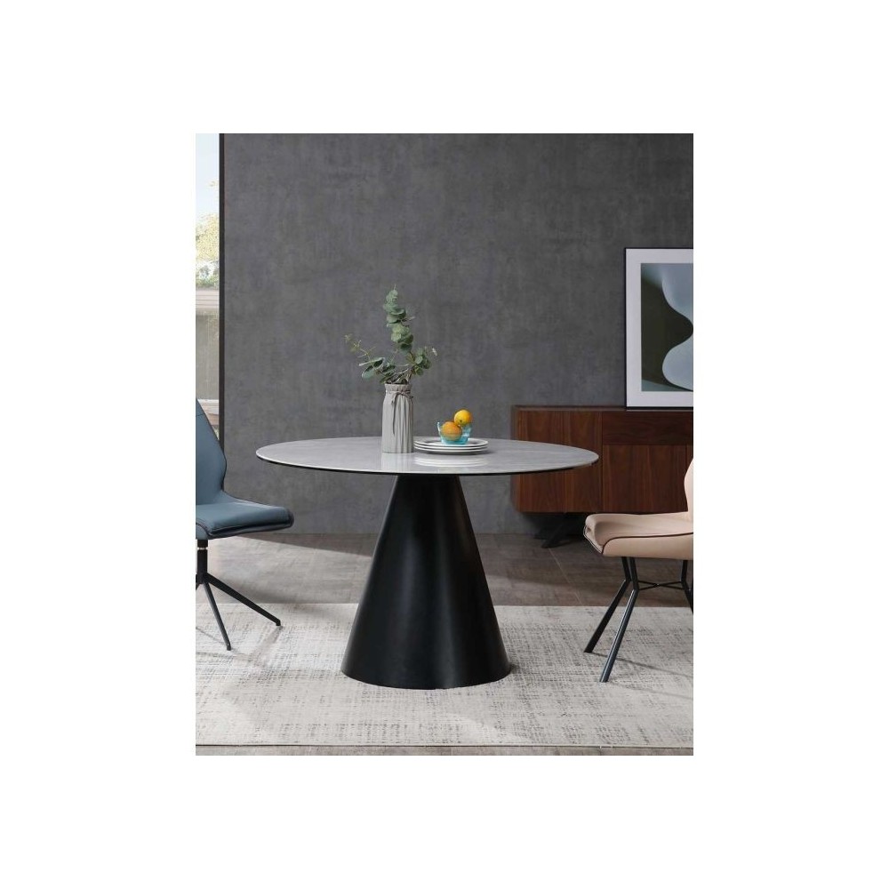 Sun Round Dining Table Gray Ceramic top