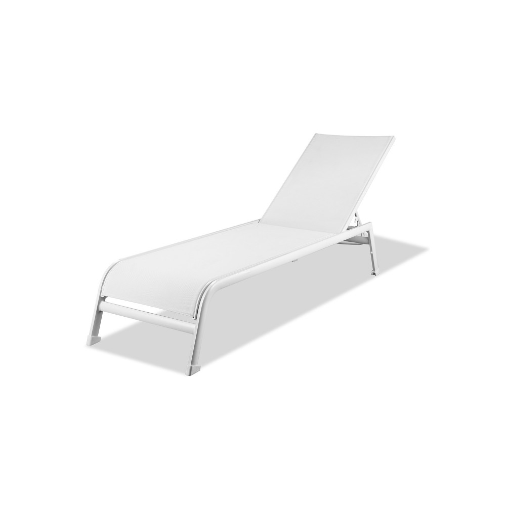 Sunset indoor / Outdoor Chaise Lounge white aluminum base