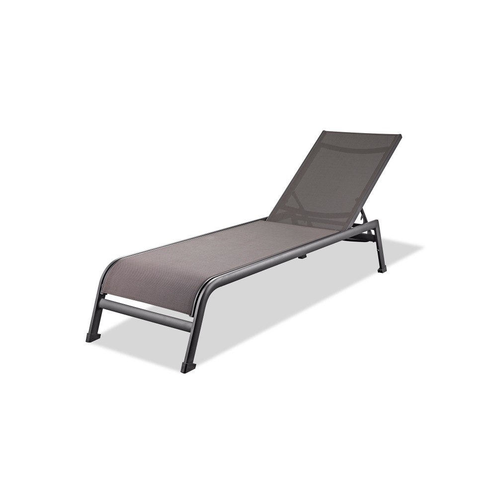 Sunset Indoor/Outdoor Chaise Lounge, Taupe Aluminium