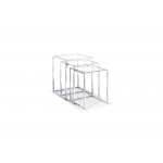 Terzi Nesting Side Tables, clear glass, set of 3