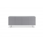 Wally Buffet, Grey glass top, High Gloss Gray