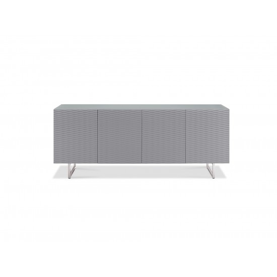 Wally Buffet, Grey glass top, High Gloss Gray