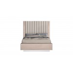 Waves Bed Full, High Gloss Beige Angley Frame