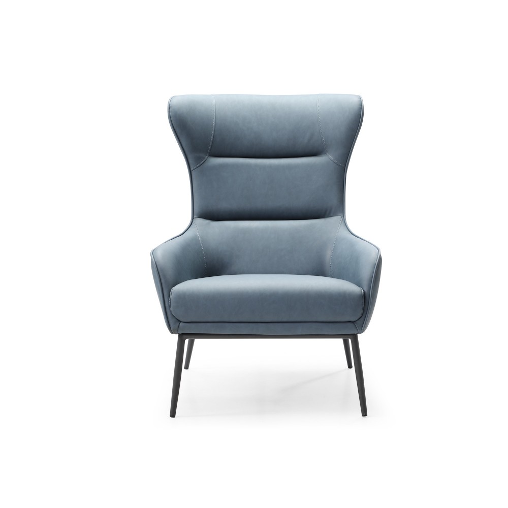 Wyatt Leisure Chair, Blue Faux Leather