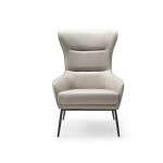 Wyatt Leisure Chair, Light Grey Faux Leather