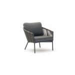 Yarrow Chair and Ottoman in Dark Gray Wicker