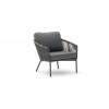 Yarrow Chair and Ottoman in Dark Gray Wicker