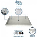 Redi Base 30 x 54 Single Curb Shower Pan With Center Drain