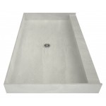 Redi Base 30 x 54 Single Curb Shower Pan With Center Drain