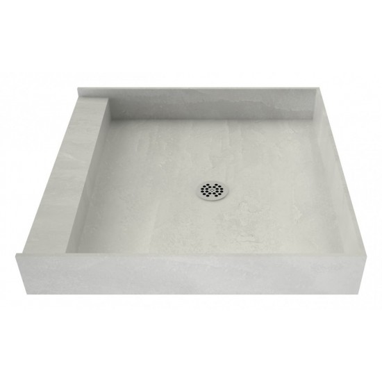 Redi Base 48 x 48 Single Curb Shower Pan With Center Drain