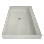 Redi Base 30 x 54 Shower Pan Center Drain Right Dual Curb