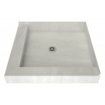 Redi Base 32 x 32 Shower Pan Center Drain Left Dual Curb