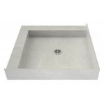 Redi Base 32 x 32 Shower Pan Center Drain Left Dual Curb