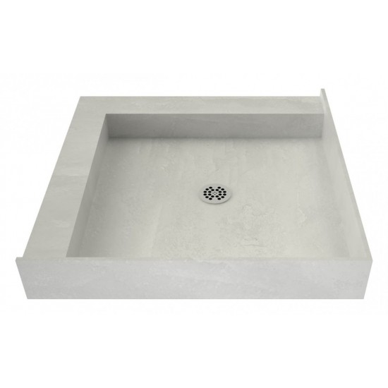 Redi Base 32 x 32 Shower Pan Center Drain Left Dual Curb