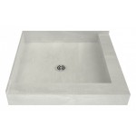 Redi Base 32 x 32 Shower Pan Center Drain Left Dual Curb