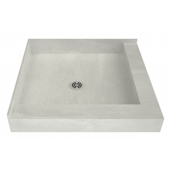 Redi Base 32 x 32 Shower Pan Center Drain Left Dual Curb