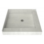 Redi Base 32 x 32 Shower Pan Center Drain Right Dual Curb