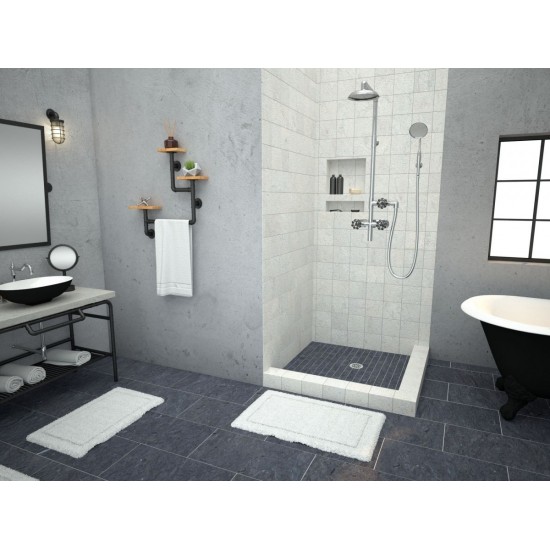 Redi Base 32 x 32 Shower Pan Center Drain Right Dual Curb