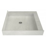 Redi Base 32 x 32 Shower Pan Center Drain Right Dual Curb