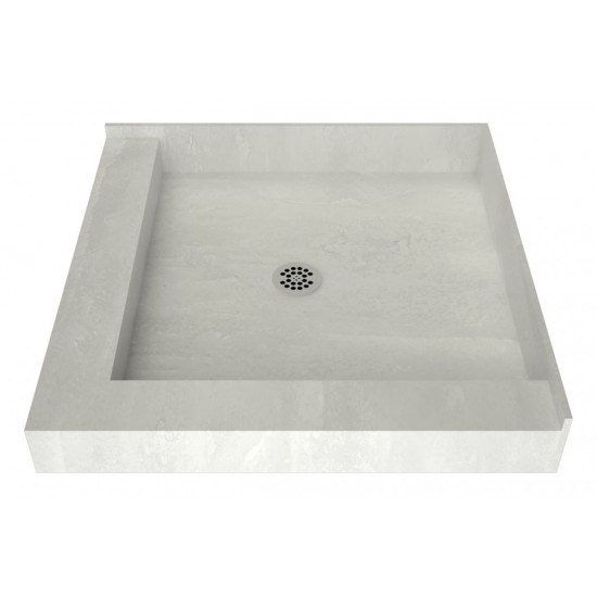 Redi Base 36 x 36 Shower Pan Center Drain Left Dual Curb